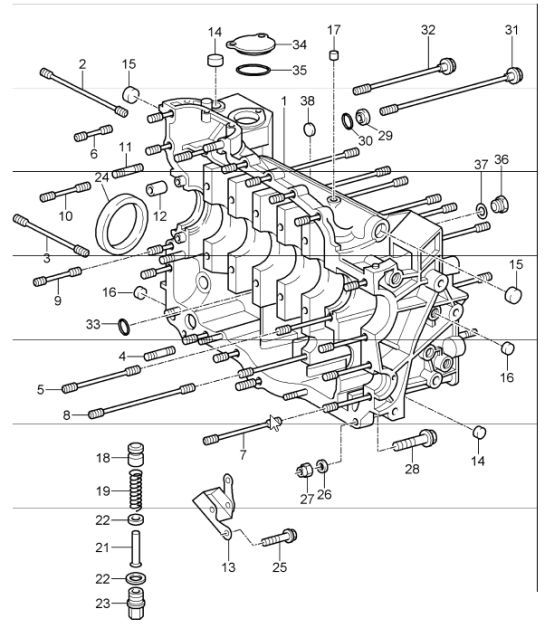 Diagram 101-10 Porsche 928S2 4.7L 1984-86 