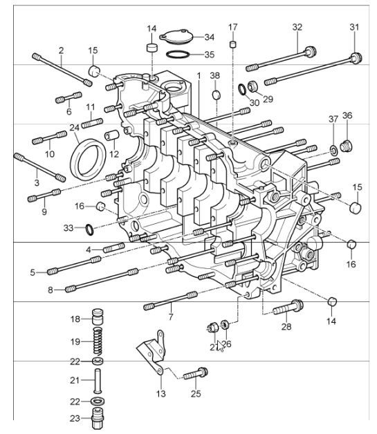 Diagram 101-11 Porsche Panamera Turbo S E-Híbrido Sport Turismo 4.0L V8 