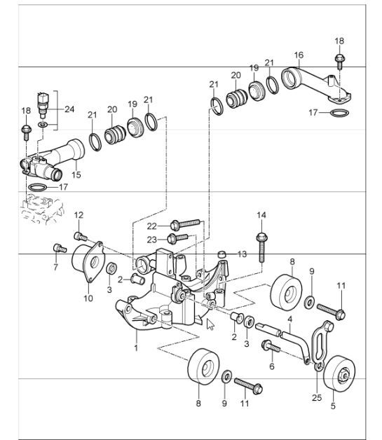Diagram 101-15 Porsche 991 敞篷车 4S 3.0L（420 马力） 引擎