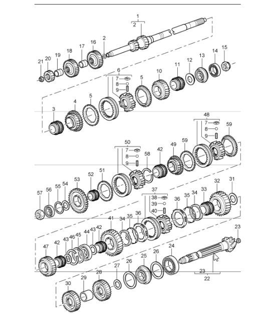 Diagram 303-10 Porsche 991 Carrera C2 3.4L (350 ch) Transmission