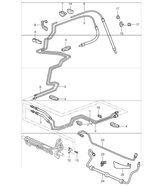Diagram 403-01 Porsche 997 GT3 2007>> 前轴、转向 