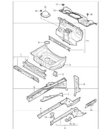body front section, single parts 997 GT3 2007-11