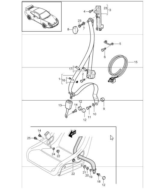 seat belt 3point automat. seat belt, 6point seat belt, roll cage 997