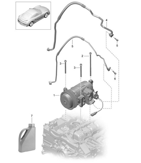 Diagram 813-015 Porsche Cayman S 718 2.5L Manual (350Bhp) Carrozzeria