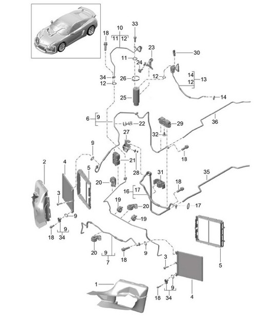 Diagram 813-020 Porsche Boxster 986 2.7L 1999-02 Body