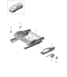 Estructura de asiento / Asiento deportivo Plus / Accesorios / Caja interruptor 981C Cayman GT4 2016