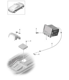 控制面板 / 导航系统 / 收音机 / 接收部分 / 电视 / 麦克风 981C Cayman GT4 2016