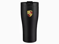 Thermal Travel Mug - Matt Black / Porsche Crest