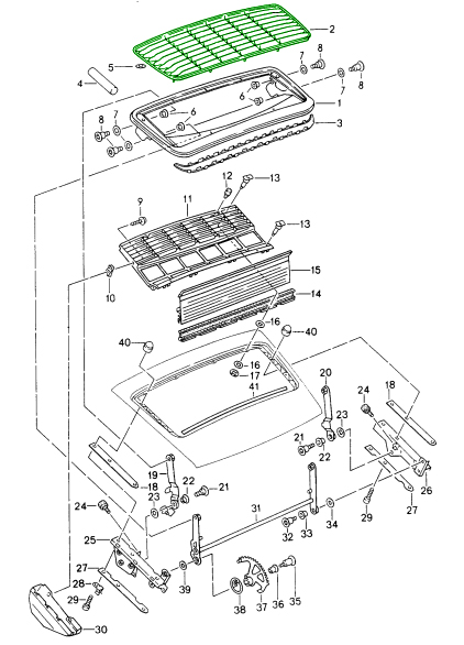 Porsche 993 Rear Lid Grille 99351259100G2X 99351259200G2X ...
