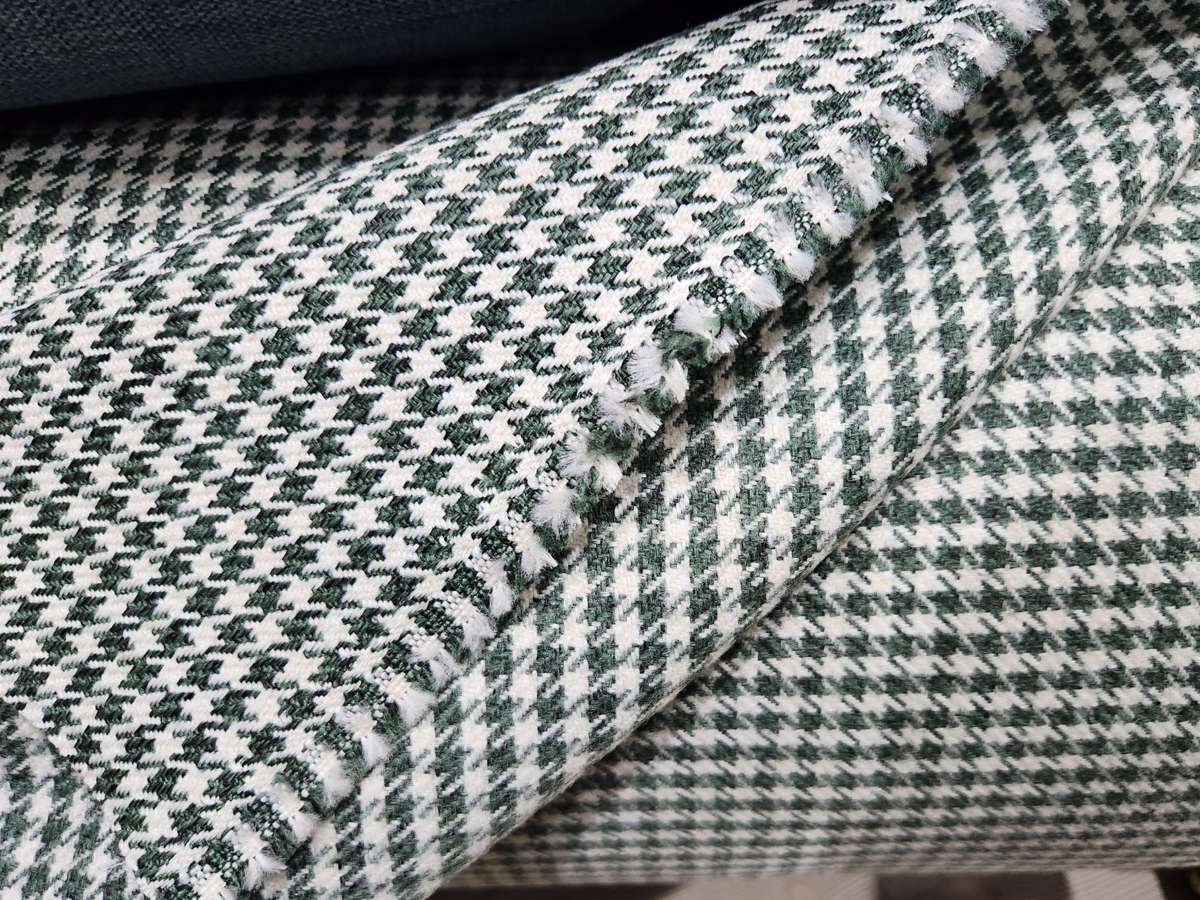 Pepita Porsche Houndstooth Classic Fabric Green White PEPITA1003 