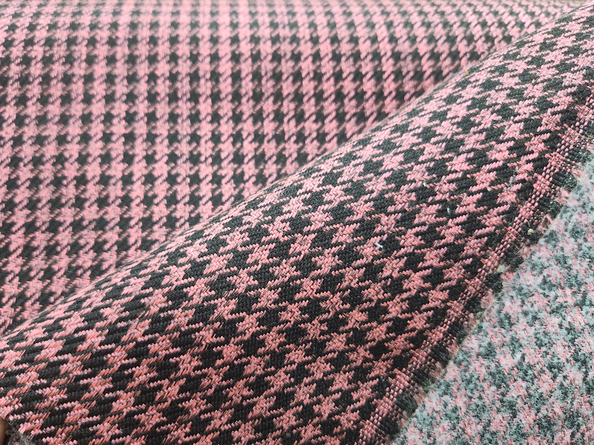 Pepita Porsche Houndstooth Classic Fabric Redberry Black PEPITA1007 