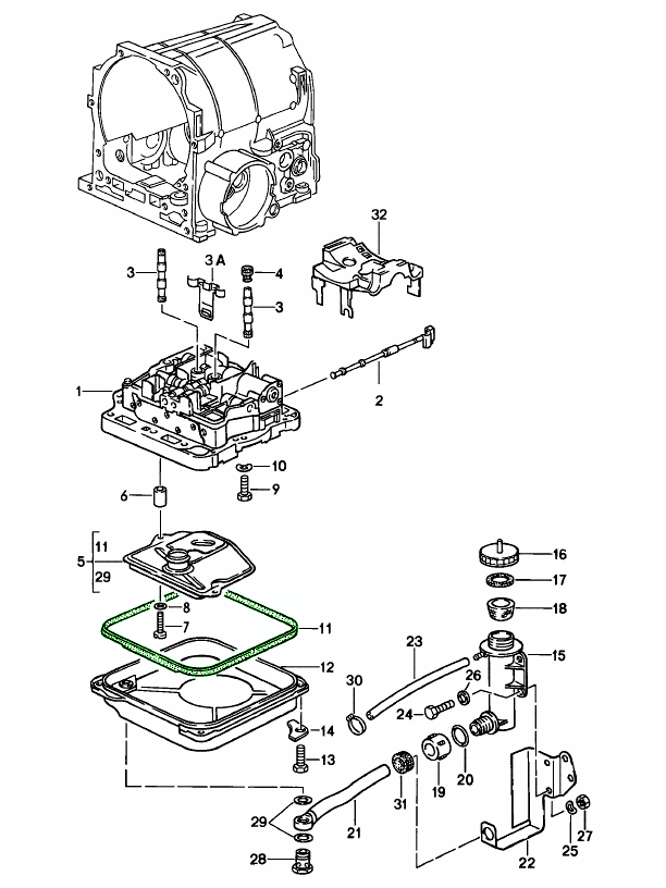 1152711680 Oil pan gasket for Porsche 928 Automatic Transmission