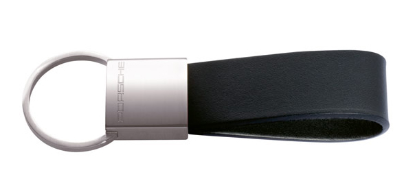 Porsche Leather strap keyring, Black WAP0503170A Design 911