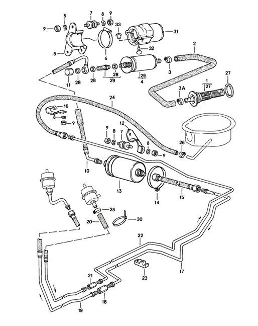 Hose clip fuel line. Porsche 944 2.5ltr 8v N0235262 Design 911