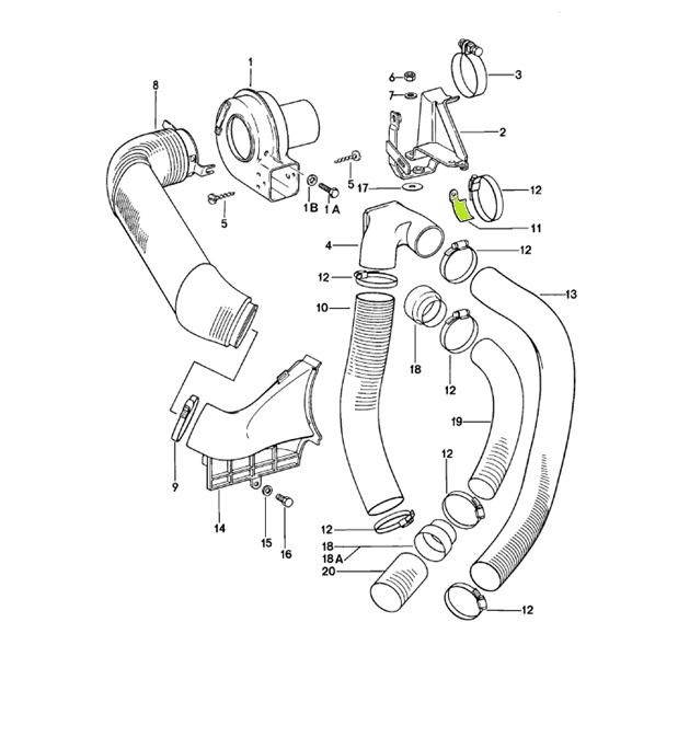 Support bracket additional engine blower. Porsche 911 91121127700