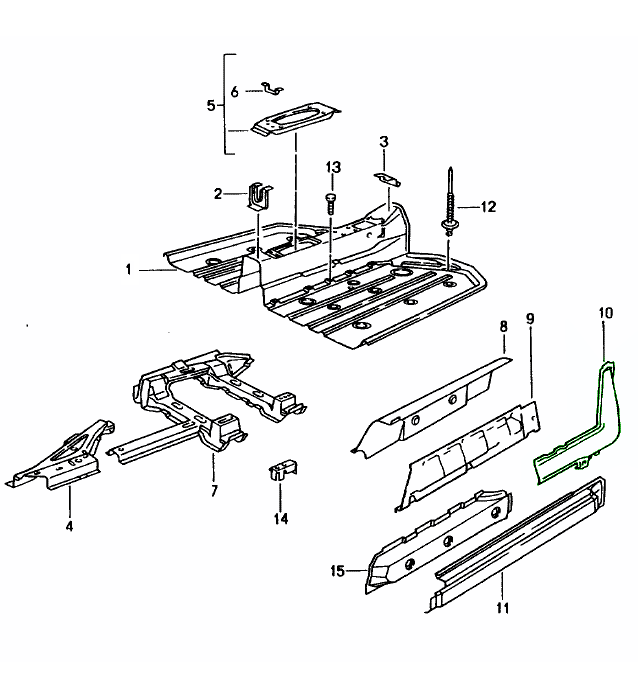 Porsche 993 Gusset plate on sill 99350217701GRV and 99350217801GRV ...
