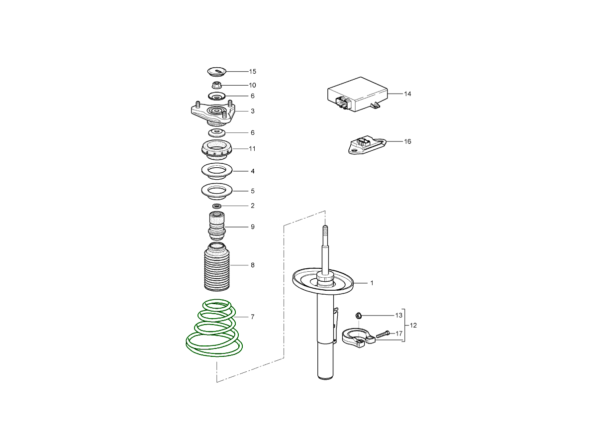 Front Coil Spring for Porsche 987-1 Boxster & Cayman (Standard, Non ...