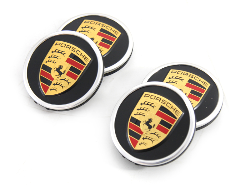 Wheel caps in Matt Black with coloured Porsche Crest for Porsche Taycan