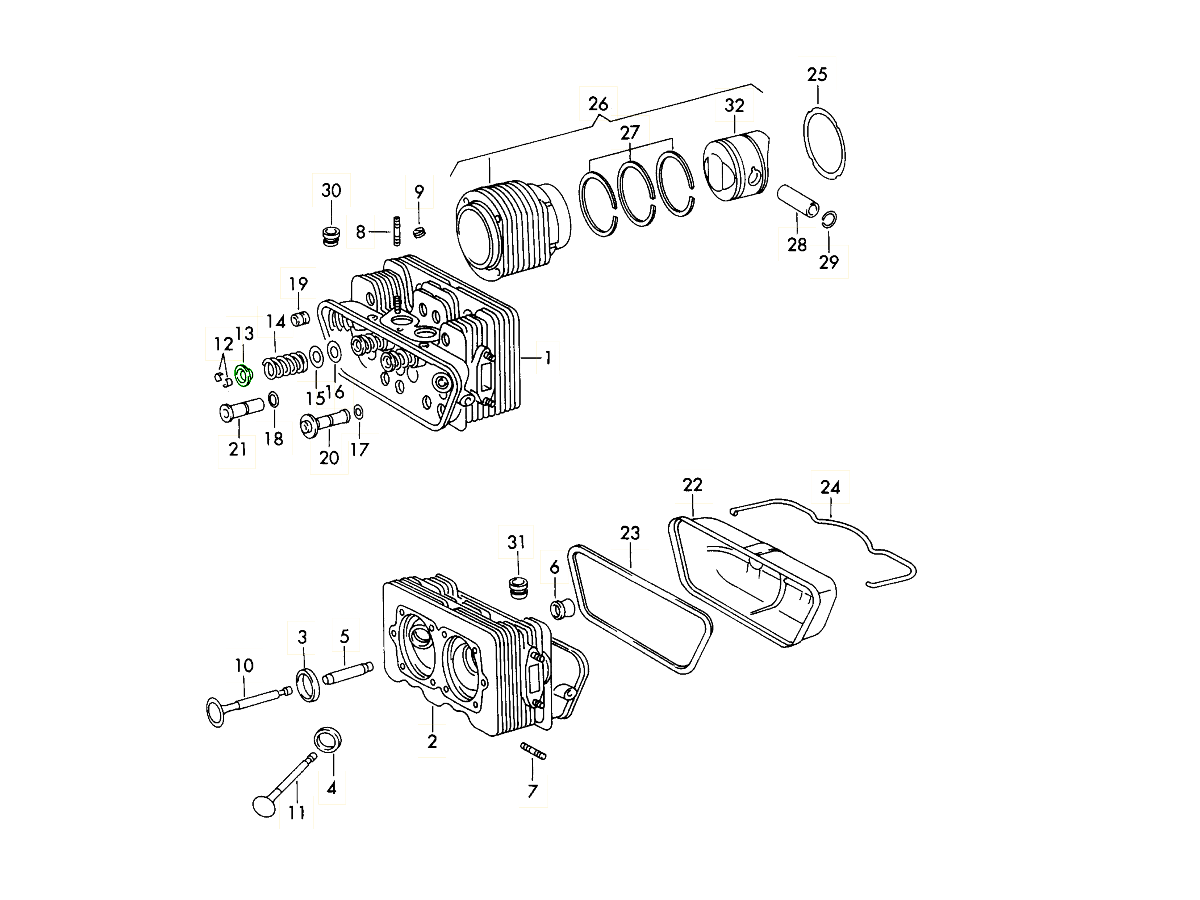 Porsche 912 356 Valve spring disc 61610542201 61610542201 Design 911