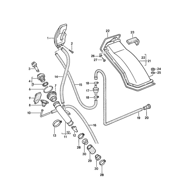 Drain plug grommet fuel filler. Porsche 944 coupe 94420146100