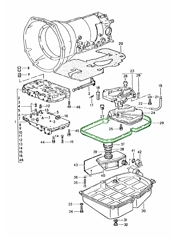 Porsche 928 Transmission oil pan gasket 1262711080 1262711080/1