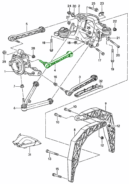 Porsche 993 Rear Upper Control Arm with ball joint 99333104503 ...